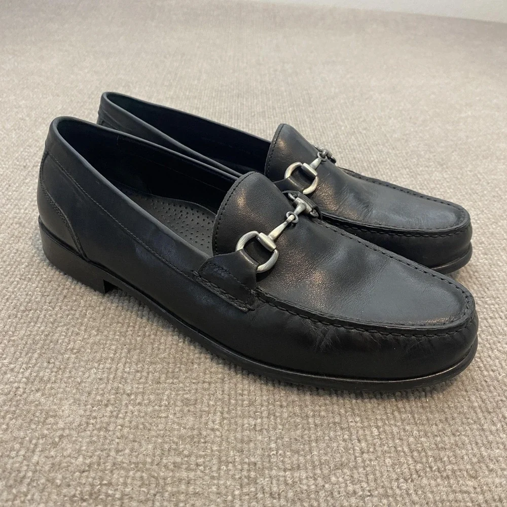 Cole Haan Shoes Mens Size 10.5 M Black Leather Bit Loafers Slip On Dress C13838